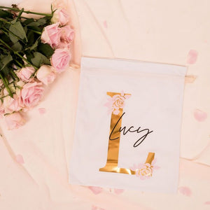 Floral Monogramme drawstring bag