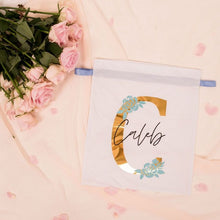 Load image into Gallery viewer, Floral Monogramme drawstring bag