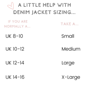 Pearl Custom Denim Jacket Bridal Jacket Sizing