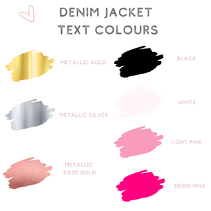 Custom denim jacket text colour options