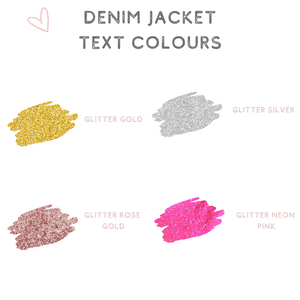 Custom denim jacket text colour options