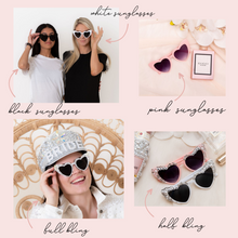 Load image into Gallery viewer, retro heart personalized custom text bride sunglasses