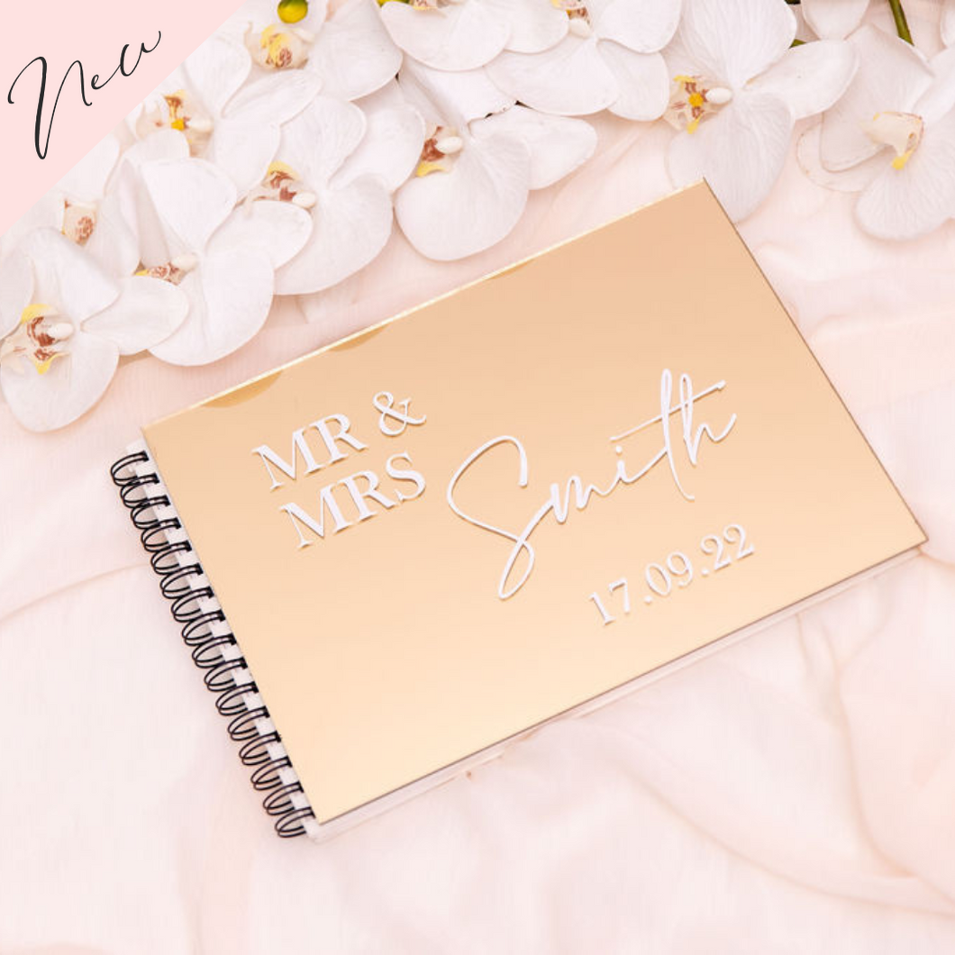 Mirror Acrylic Personalized Wedding Guest Book