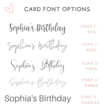 Load image into Gallery viewer, Personalized foiled cards font options