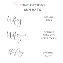 Load image into Gallery viewer, Font options for personalized sun hats