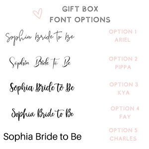 Gift box font options