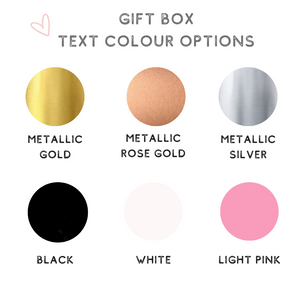 Gift box text colour options