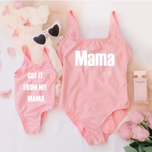Load image into Gallery viewer, Mommy and Me matching baby swimsuits I got it from my Mama