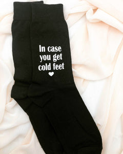 In case you get cold feet, personalized socks, Groom gift, socks for the Groom