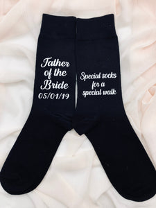 Father of the Bride socks, personalised socks and gift for Father of the Bride