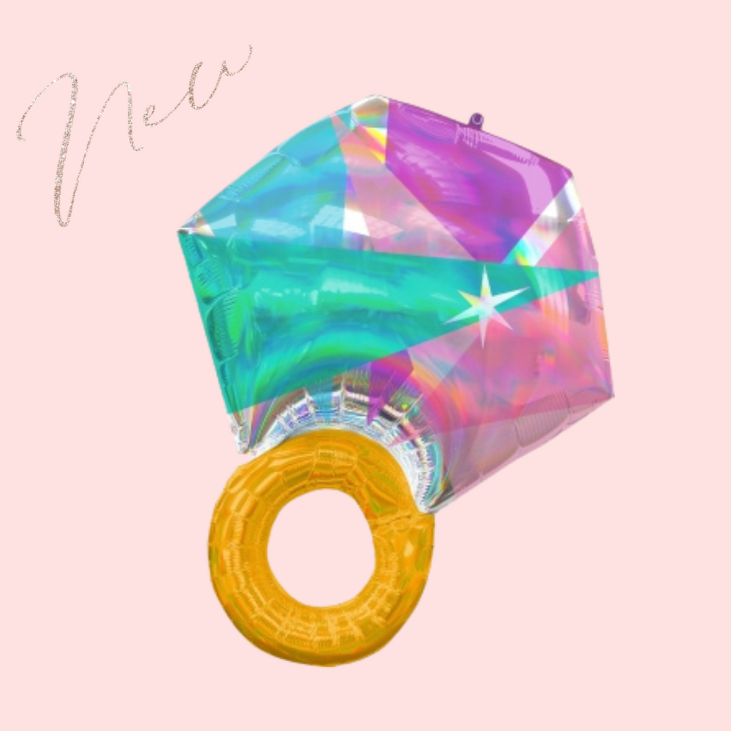 Iridescent Diamond Ring Foil Balloon