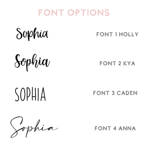 Custom shoe sticker decals font options