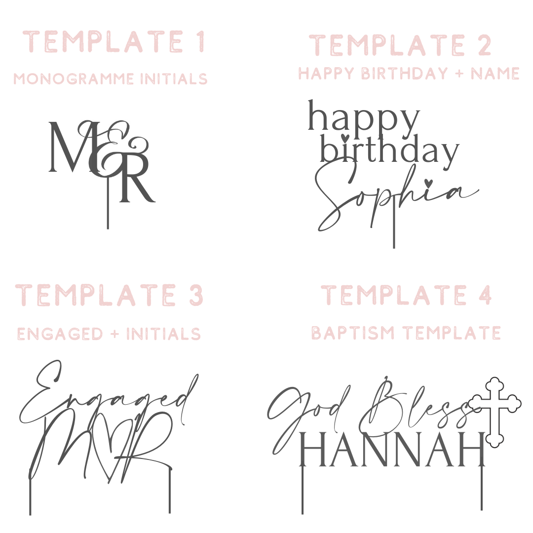 Acrylic Laser Cut Custom Cake Toppers – Champagne Occasions