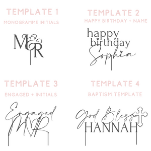 acrylic custom cake topper options