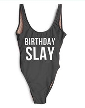 Load image into Gallery viewer, Birthday Slay swimsuit, customized birthday swimsuit