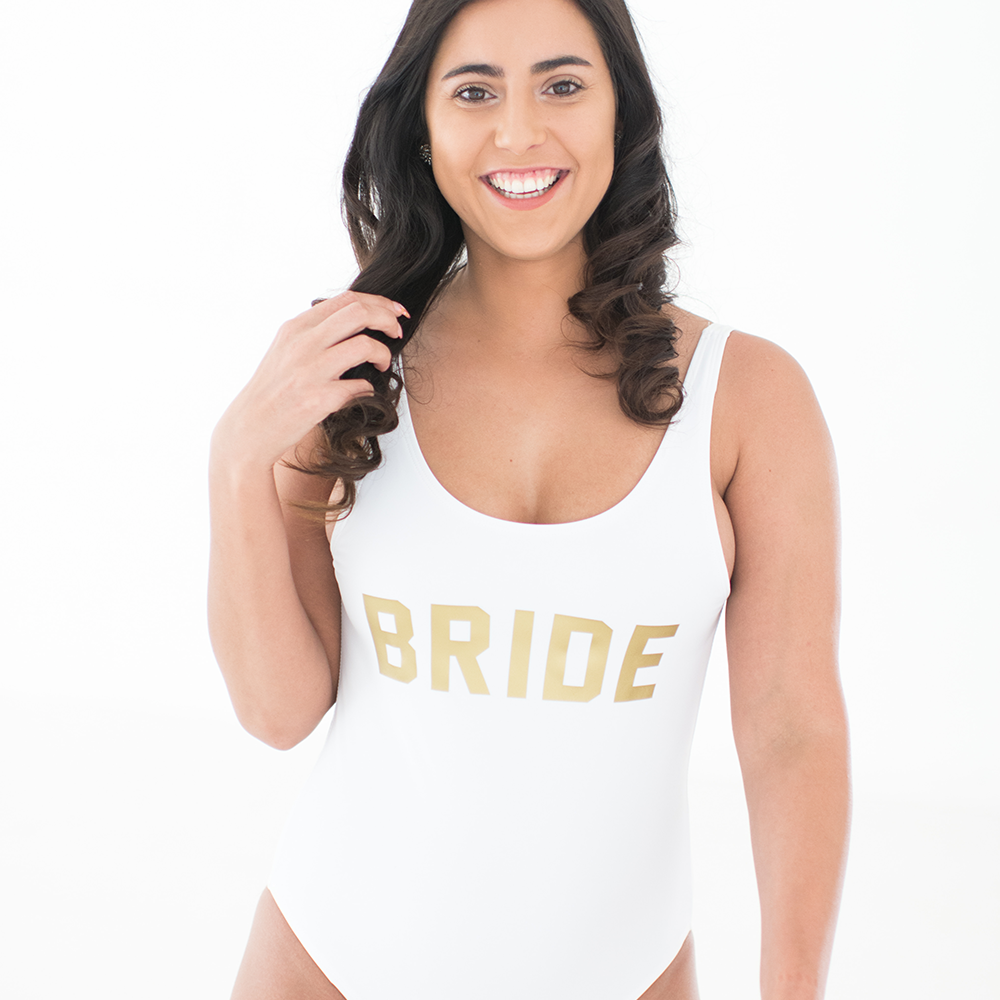 White bride sales one piece swimsuit