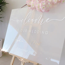 Load image into Gallery viewer, Frosted acrylic custom welcome sign wedding sign