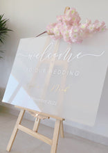 Load image into Gallery viewer, Frosted acrylic custom welcome sign wedding sign