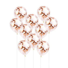 Load image into Gallery viewer, rose gold confetti clear balloons