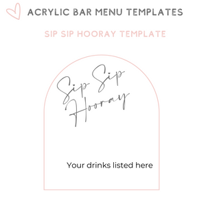 acrylic bar menu sign 