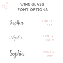 Load image into Gallery viewer, wine glass font options